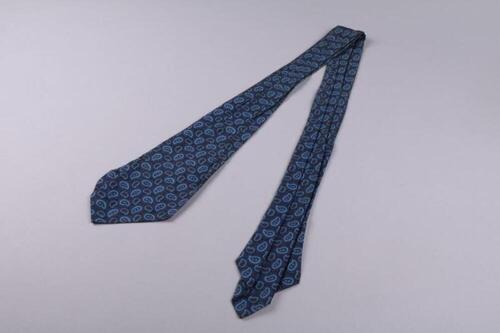 Stropdas in zwart en blauwe paisley