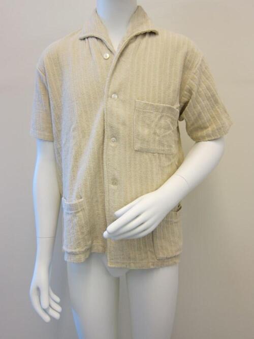 Overhemd in beige badstof
