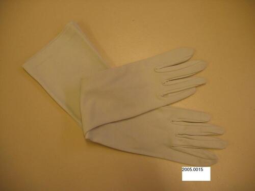 Handschoenen in lichtgrijze rekbare nylon