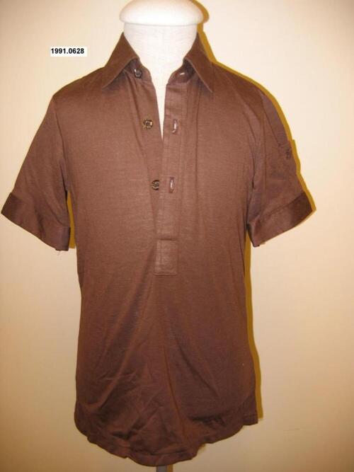 Poloshirt in bruine tricot