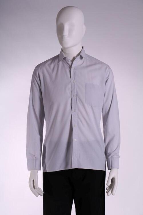 Hemd in licht grijs polyester