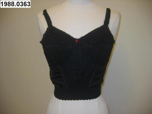 Beha in zwarte nylon met maagband