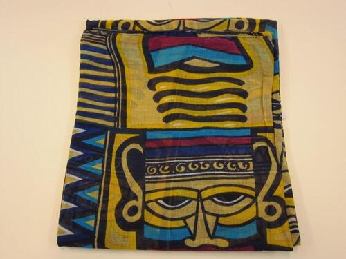 Sjaal in katoen bedrukt van Egyptische maskers