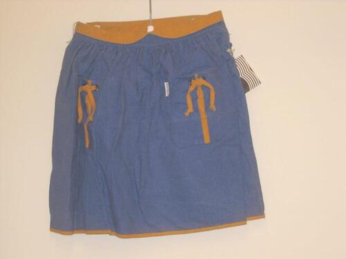 Rok in blauwe denim met oker accenten