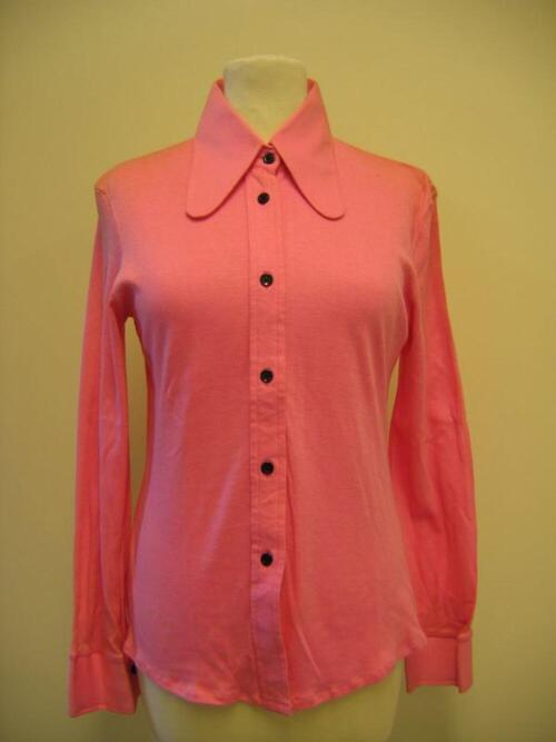 Overhemdblouse in helderroze katoen