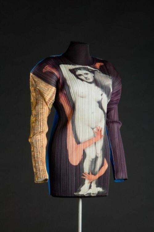 Geplisseerde blouse met print