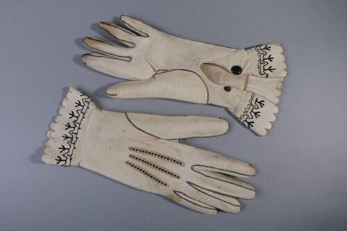 Handschoenen in wit leer