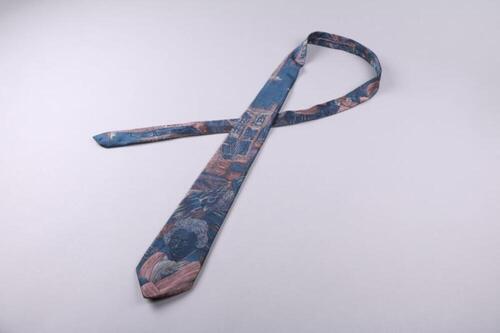 Stropdas in roze en blauwe synthetische vezel