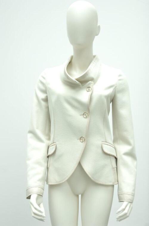 Vest in ecrukleurige wol