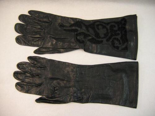 Handschoenen in zwart leer
