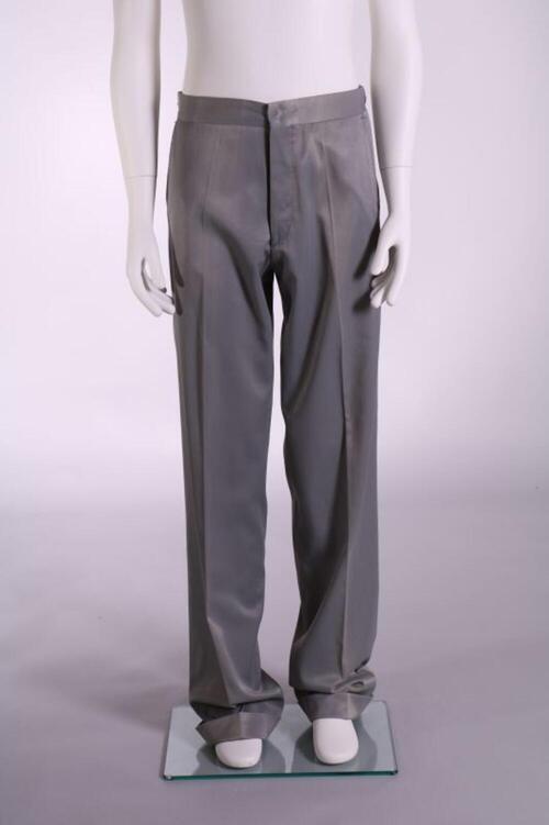 Broek in grijze synthetische stof