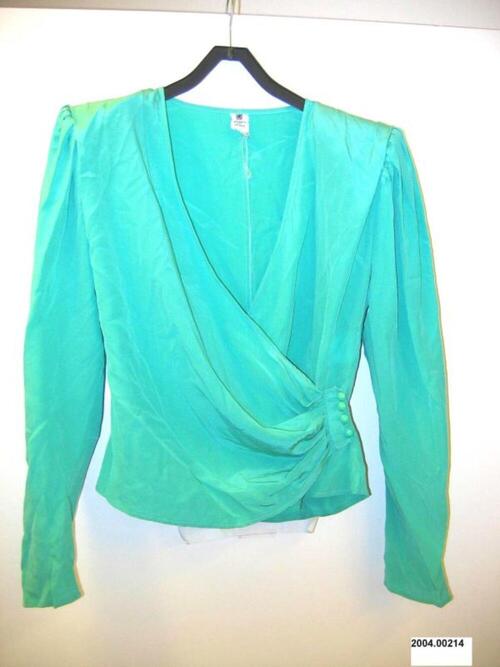 Blouse in groene zijde