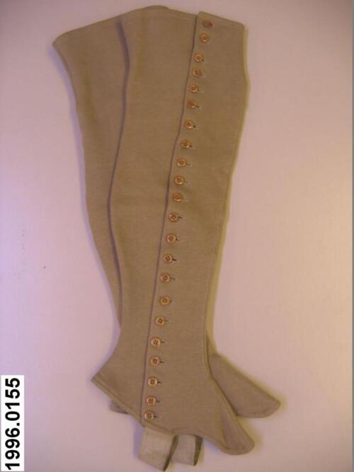 Hoge slobkousen in beige molton