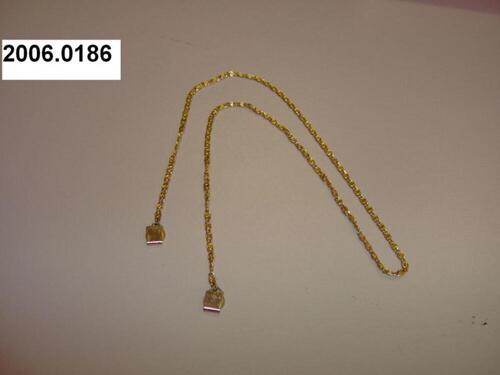 Brilketting in goudkleurig metaal met fantasieschakels