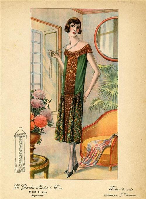 Les Grandes Modes de Paris, Robe du soir, exécutée par J. Courtisien