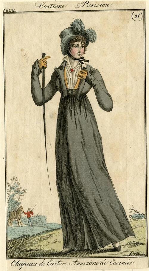 Costume Parisien 'Chapeau de Castor. Amazône de Casimir'