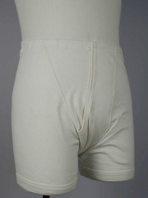 Nauwsluitende boxershort van fijn crèmekleurig tricot katoen elastiek in de taille, "HOLLANDIA…