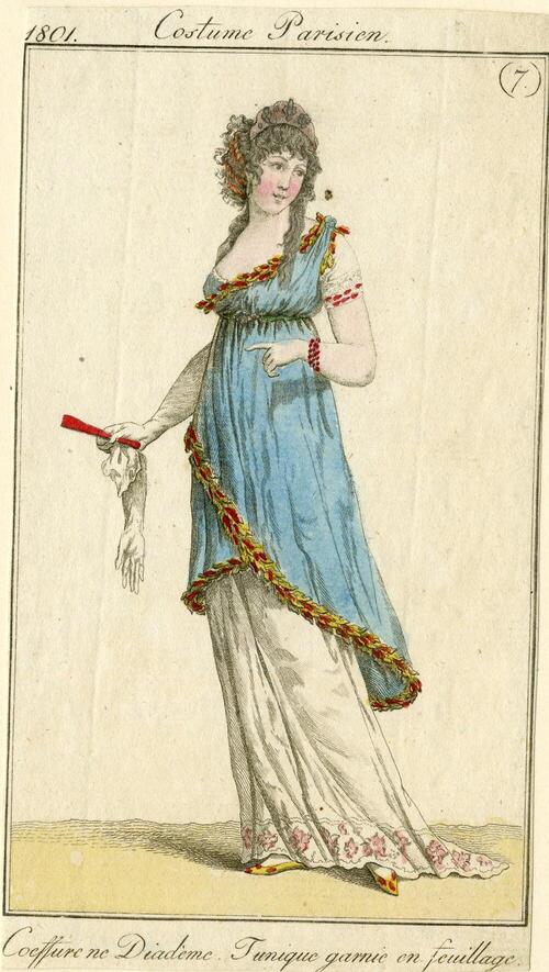 Costume Parisien 'Coeffure ne Diadème. Tunique garnie en feuillage'
