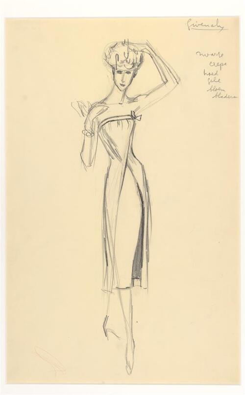 Hubert de Givenchy - cocktailjurk (van zwarte wollen crêpe)