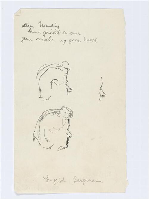Illustratie van Ingrid Bergman, drie keer afgebeeld