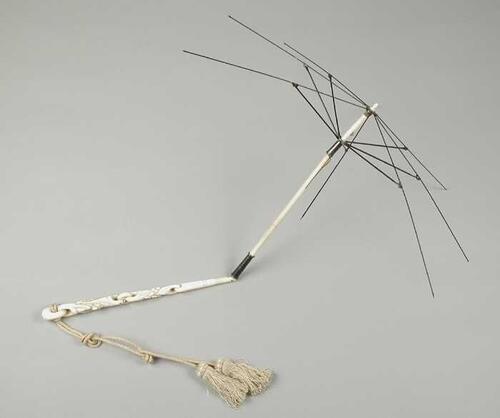 Rijtuigparasol zonder bekleding met ivoren steel