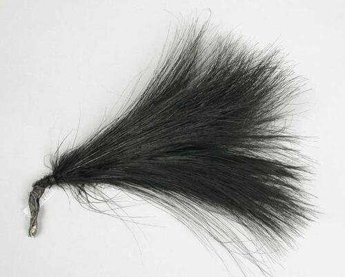Hoedendecoratie, zwarte veren, aigrette, in de vorm van sprieterige harige pluim