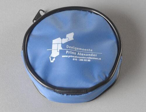 Rond portemonneetje met logo deelgemeente Prins Alexander