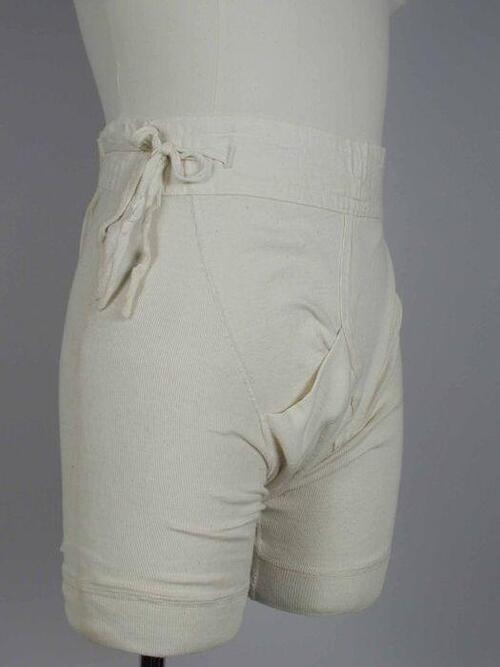 Nauwsluitende boxershort van crèmekleurig gemêleerd fijn tricot katoen katoenen versteviging,…
