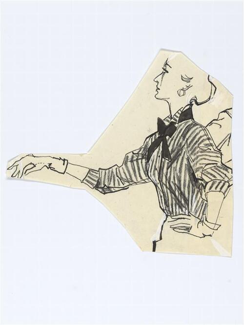 Modetekening van blouse Nansen Couture