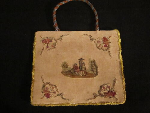 Tasje, geborduurd ''petit point''