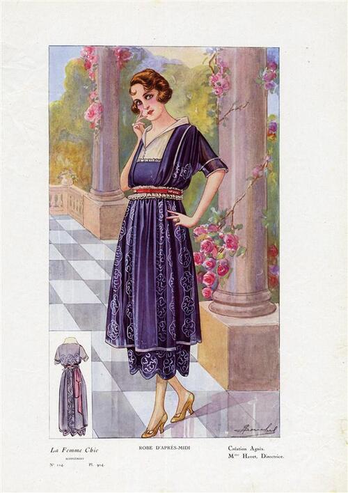 La Femme Chic, Robe d'après-midi, création Agnès, Mme Havet, directrice