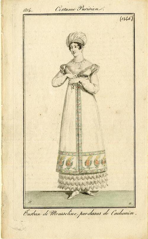 Costume Parisien: 'Turban de Mousseline, par dessus de Cachemire'