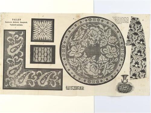 Toilet, haakwerk, breiwerk, knoopwerk, tapisserie-patronen