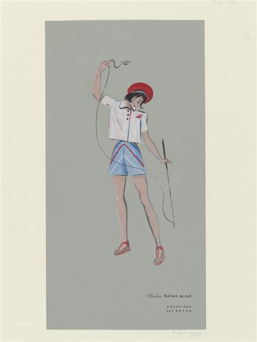 Vrouwenfiguur gekleed in witte blouse