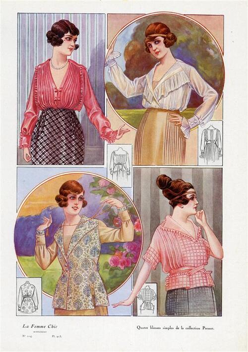 La Femme Chic, Quatre blouses simpels de la collection Premet
