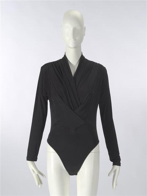 Bodystocking, zwart synthetisch tricot
