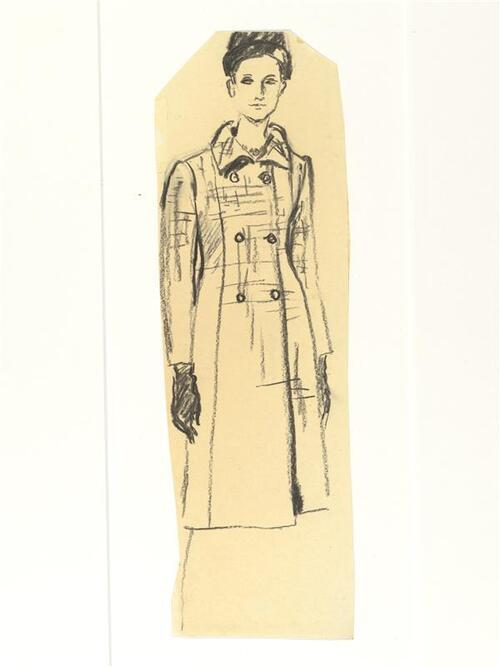 Hubert de Givenchy - mantel (in bruin met beige tweed)