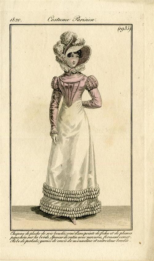 Costume Parisien 'Chapeau de pluche de soie bouclée (...)'