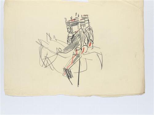 Illustratie van vier guards te paard