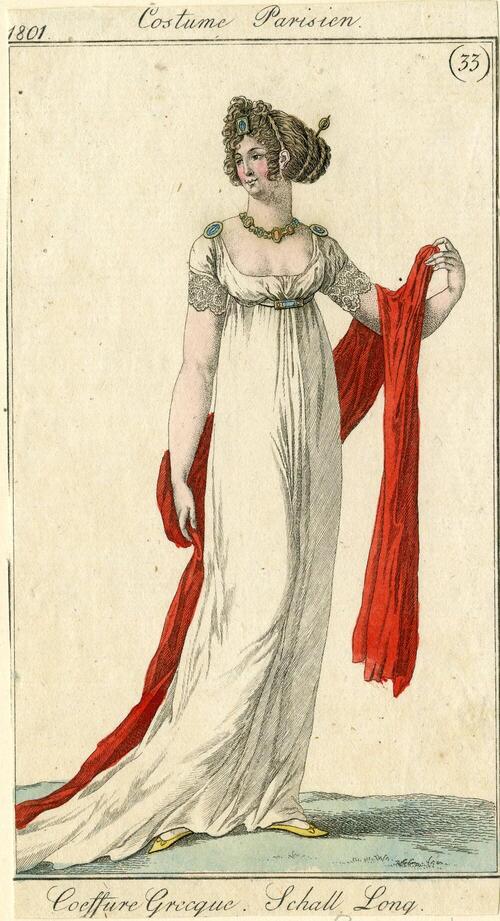 Costume Parisien 'Coeffure Grecque. Schall Long'