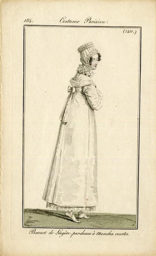 Costume Parisien 'Bonnet de Lingère, par-dessus à manches courtes'