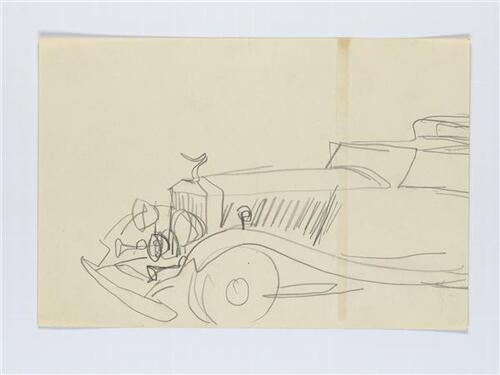 Illustratie van auto tijdens kroning koningin Elizabeth II