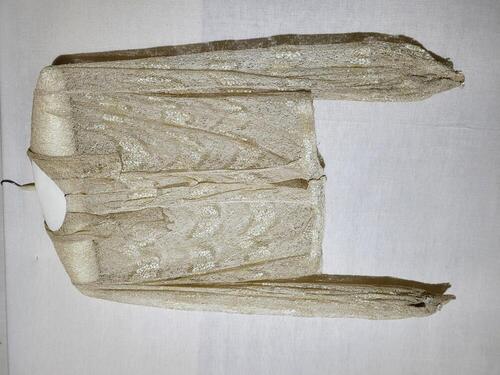 Blouse van crèmekleurig imitatie-Blondekant