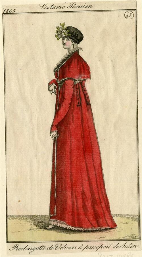 Costume Parisien 'Redingotte de Velours à passepoil de Satin'