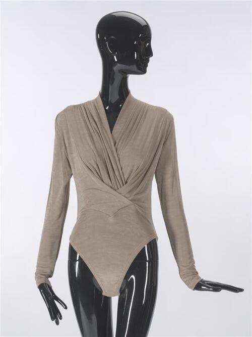 Bodystocking, beige synthetisch tricot