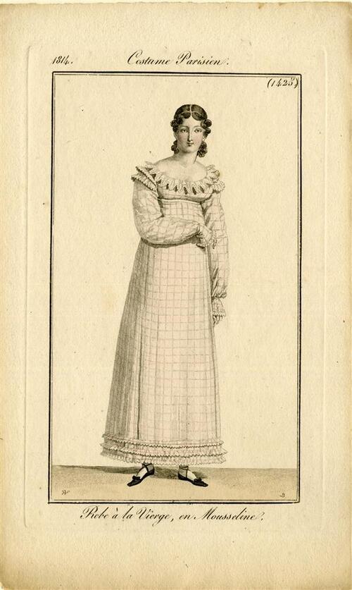 Costume Parisien 'Robe à la Vierge, en Mousseline'