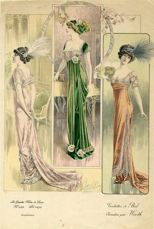 Les Grandes Modes de Paris, toilettes de Bal, Exécutées par Worth