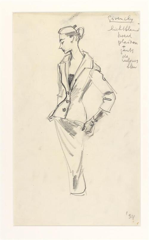 Hubert de Givenchy - tailleur (in lichtblauw tweed)