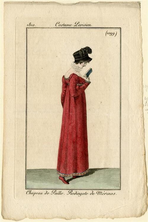Costume Parisien 'Chapeau de Paille. Redingote de Mérinos'