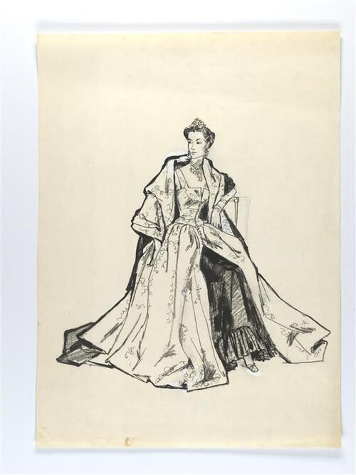 Illustratie van Mrs Penn in ensemble Peter Russell